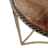 Declez Brown Onyx Quartz Twisted Leg Side Table
