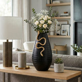 Lucashaven Black/Gold Large Vase
