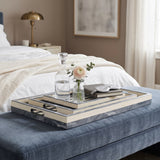 Rivergrove Blue/Gray Resin Stripe Lines Trays (Set of 3)