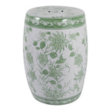 Hunterdale Green/White Garden Stool