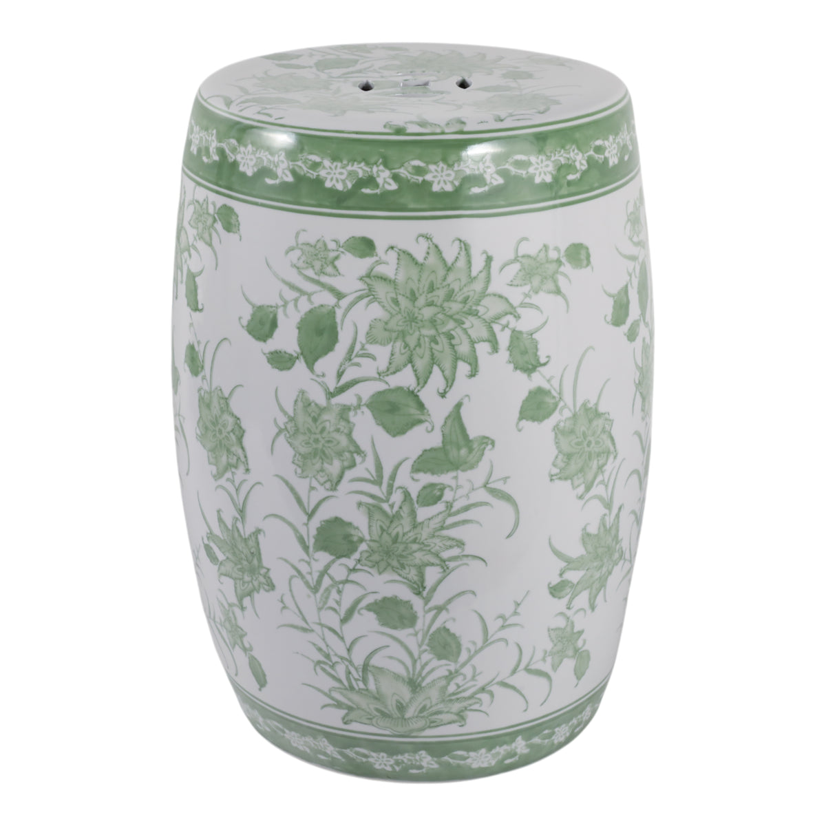 Hunterdale Green/White Garden Stool