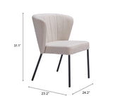 Aimee Beige Dining Chair (Set of 2)