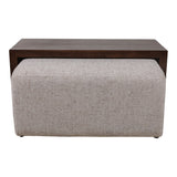 Drydenford Ivory/Brown Square Ottoman with Wood Table