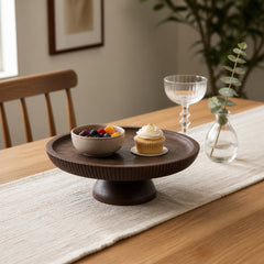 Wagoner Dark Brown Wooden Cake Plate