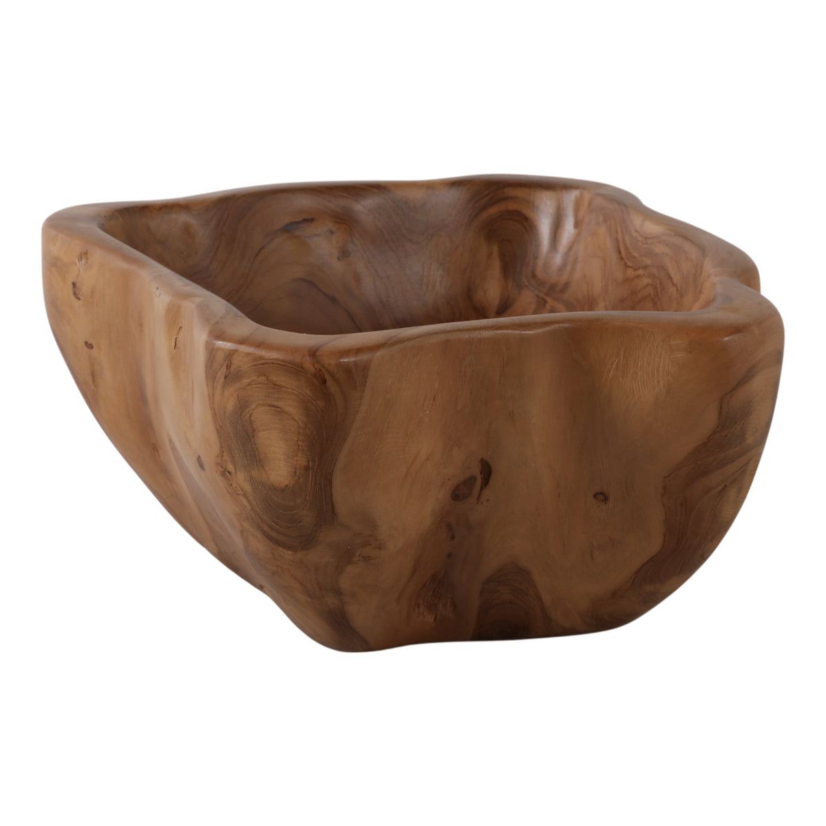 Wendel Natural/Bronze Teak Wood Bowl