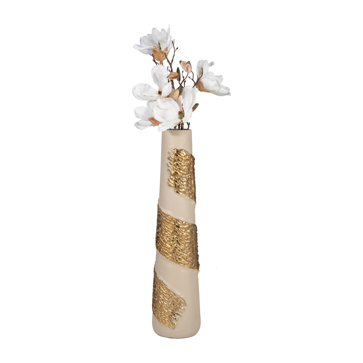 Pico White/Gold Aluminum Wrapped Vase