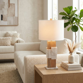 Ceneda White Marble Table Lamp
