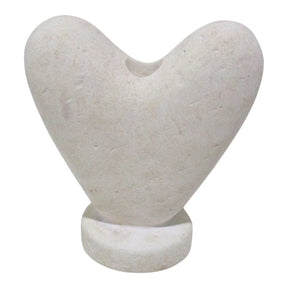 Lakeport White Heart Shaped Taper Holder