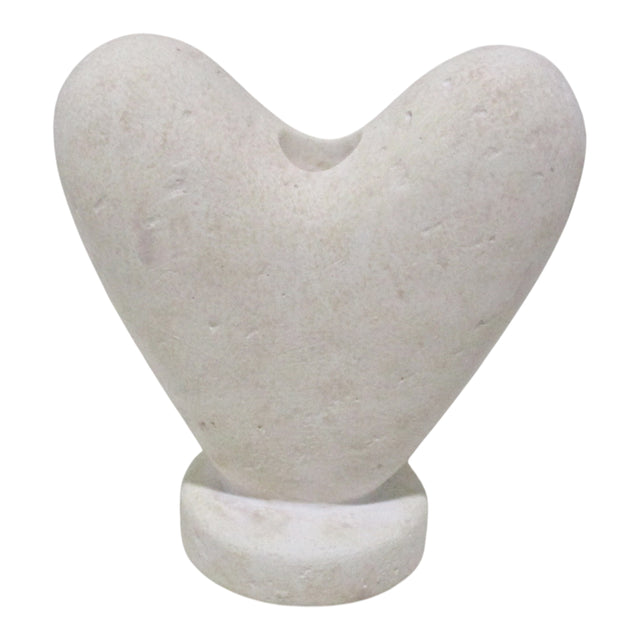 Lakeport White Heart Shaped Taper Holder