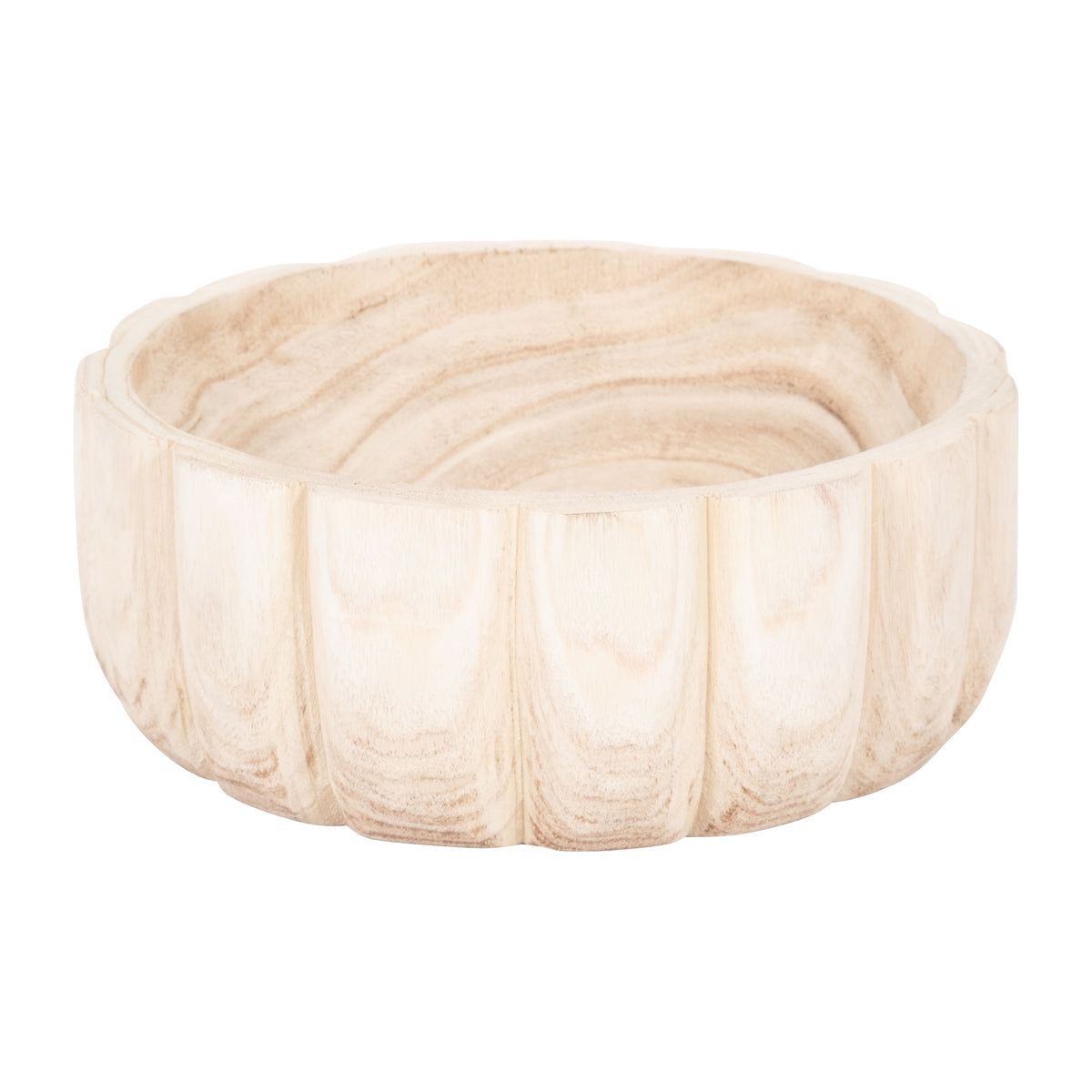 Nubieber Natural Wood Scalloped Bowl
