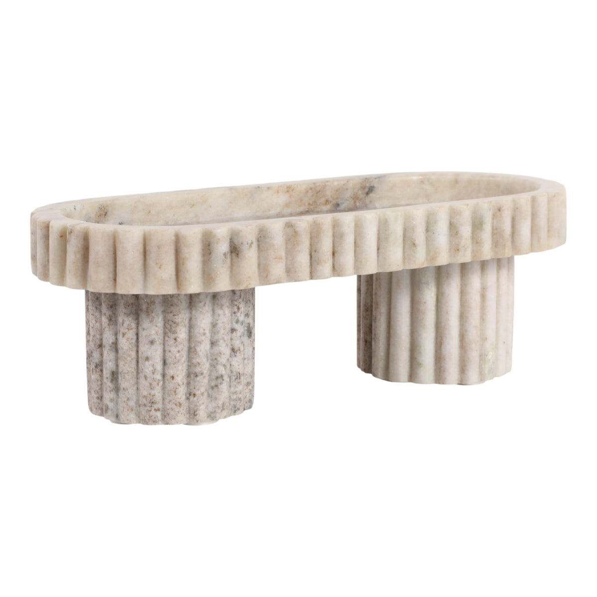 Clay Beige Marble Dish with Legs