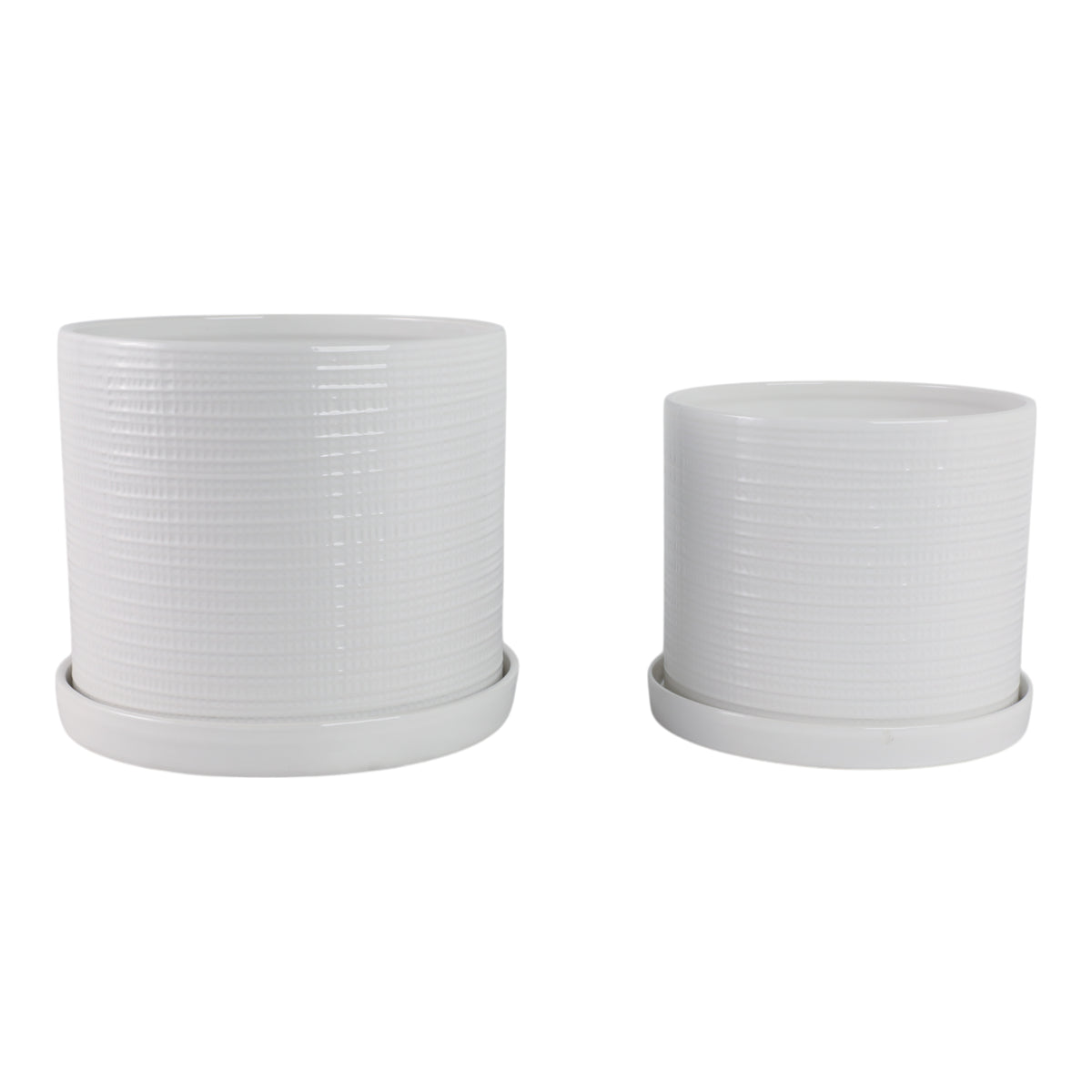 Reedburn White Planters (Set of 2)