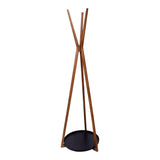 Mint Canyon Natural/Black 3-Leg Coat Rack with Shelf