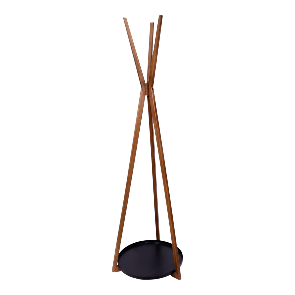 Mint Canyon Natural/Black 3-Leg Coat Rack with Shelf
