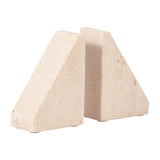 Bingham Tan Travertine Triangle Bookends (Set of 2)