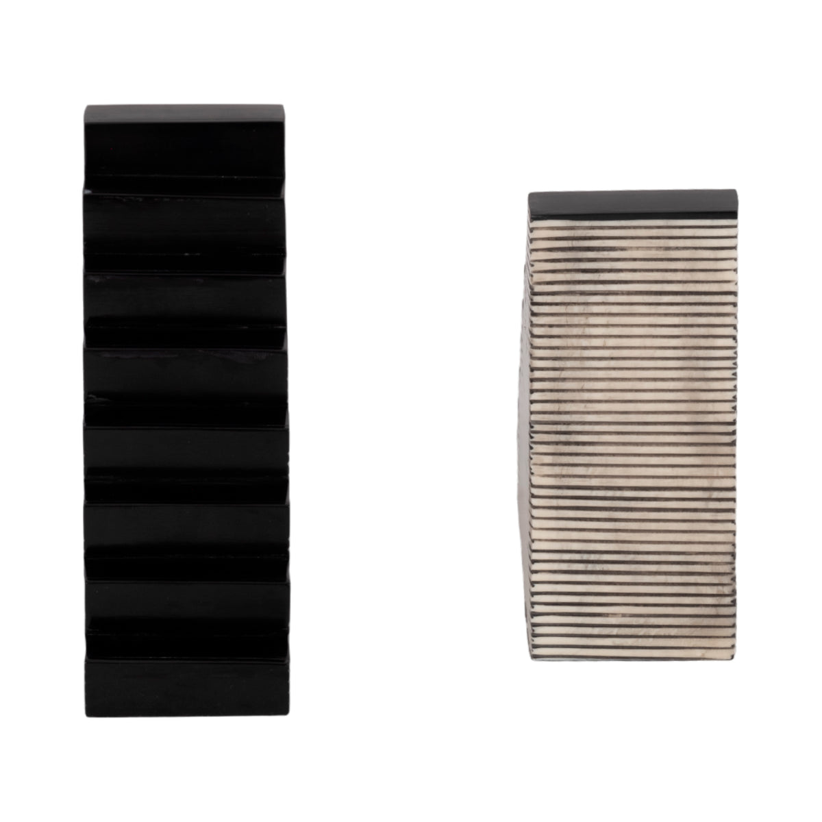 Ockenden Black/White Striped Steps Bookends (Set of 2)