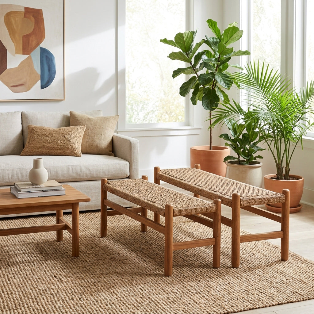 Ramonaton Tan/Brown Benches (Set of 2)