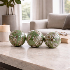 Novaport Green/White Orbs (Set of 3)