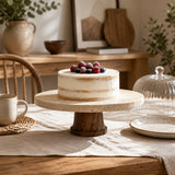 San Marino Natural/Brown Travertine Cake Stand