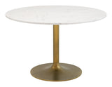 Ithaca White & Gold Dining Table