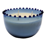 Mendocino Blue Jasmine Beaded Trim Candle