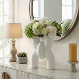 Clyde White Modern X Shape Terracotta Vase