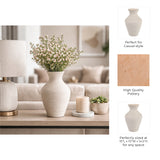 Brazos Ivory Medium Paper Mache Ribbed Vase
