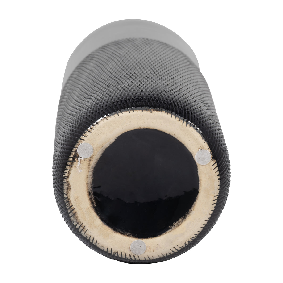 Coromar Black Ceramic Grooved Vase