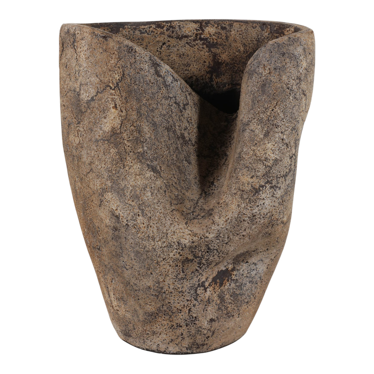 Rushbrook Brown Curvy Terracotta Vase