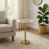 Graton Gold Metal Round Drink Table with Flat Base
