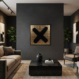 Wilmington Gold/Black Hand Painted Kisses X Framed Wall Art