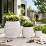 Hiltoncliff Ivory Planters (Set of 3)