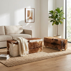 Nolanmoor Ivory/Brown/Tan Benches (Set of 2)