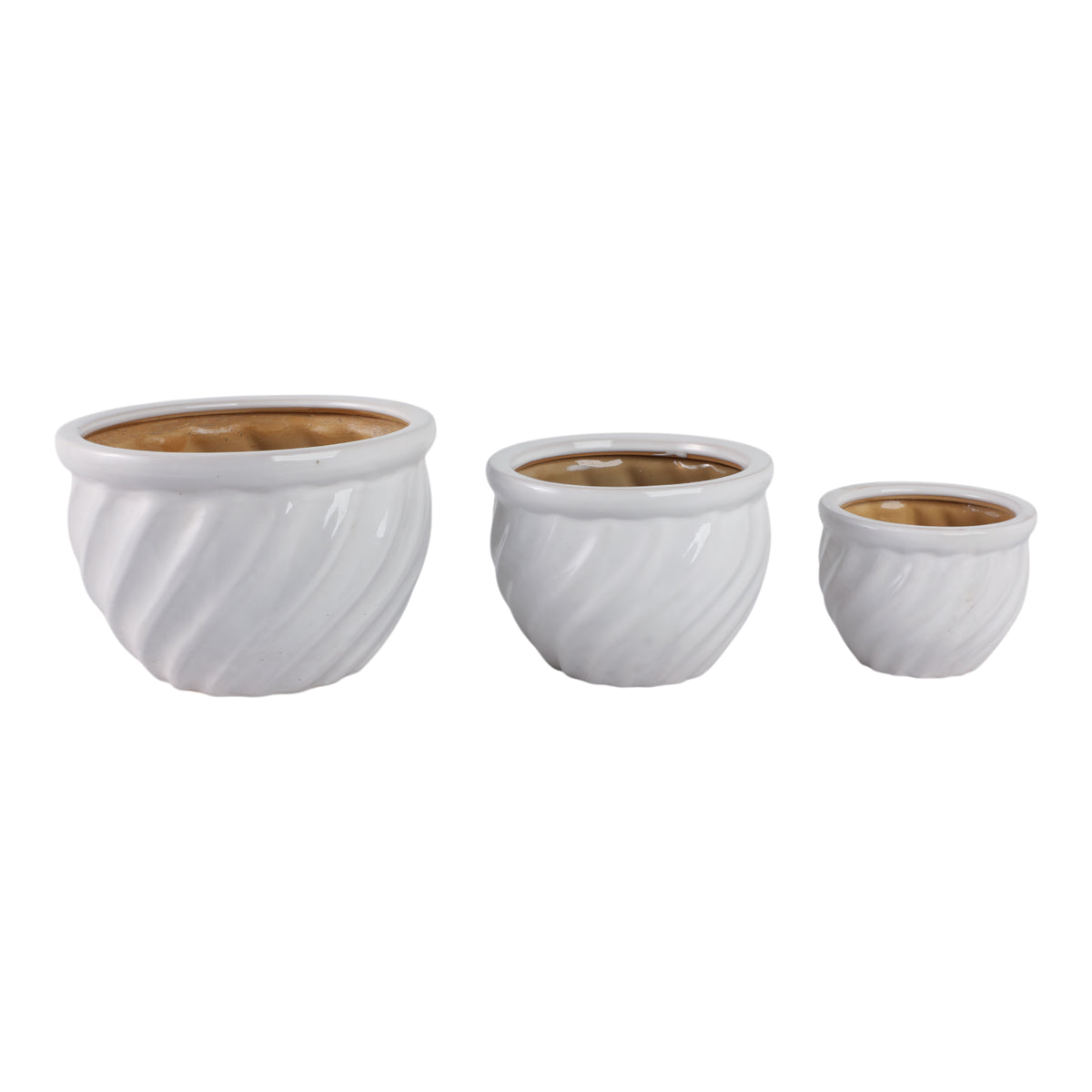 Raymondhaven White Wavy Planters (Set of 3)