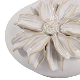 Flynnrun Ivory Dahlia Applique Short Bud Vase