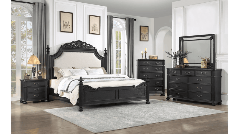 Kingsbury Black King Arched Bed - Ornate Home