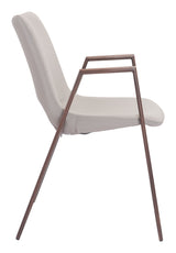 Desi Beige & Walnut Dining Chair (Set of 2)