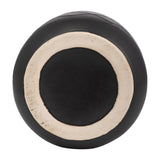 Wellsona Black Small Ceramic Plaid Textured Vase