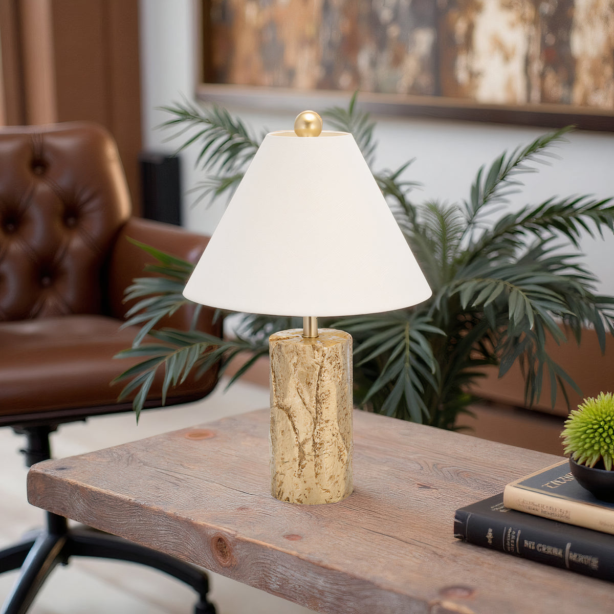 Youngstown Gold Resin Textured Table Lamp