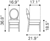 Regents Walnut & Light Gray Dining Chair (Set of 2)