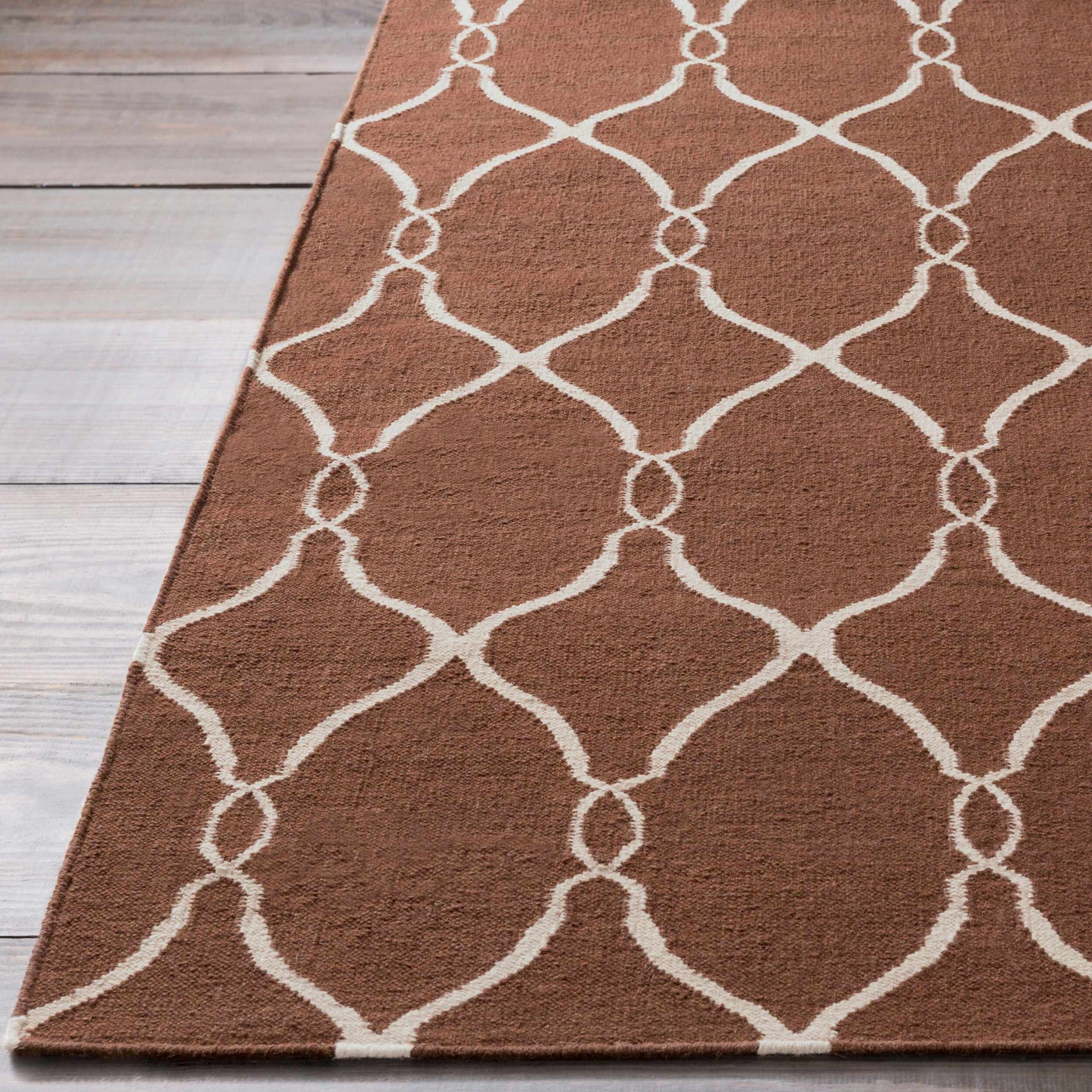 Partington Brown Wool Carpet Area Rug - Clearance