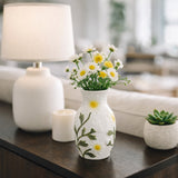 Vineburg Yellow/Ivory Daisy Embossed Vase