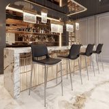 Ace Black & Silver Barstool (Set of 2)