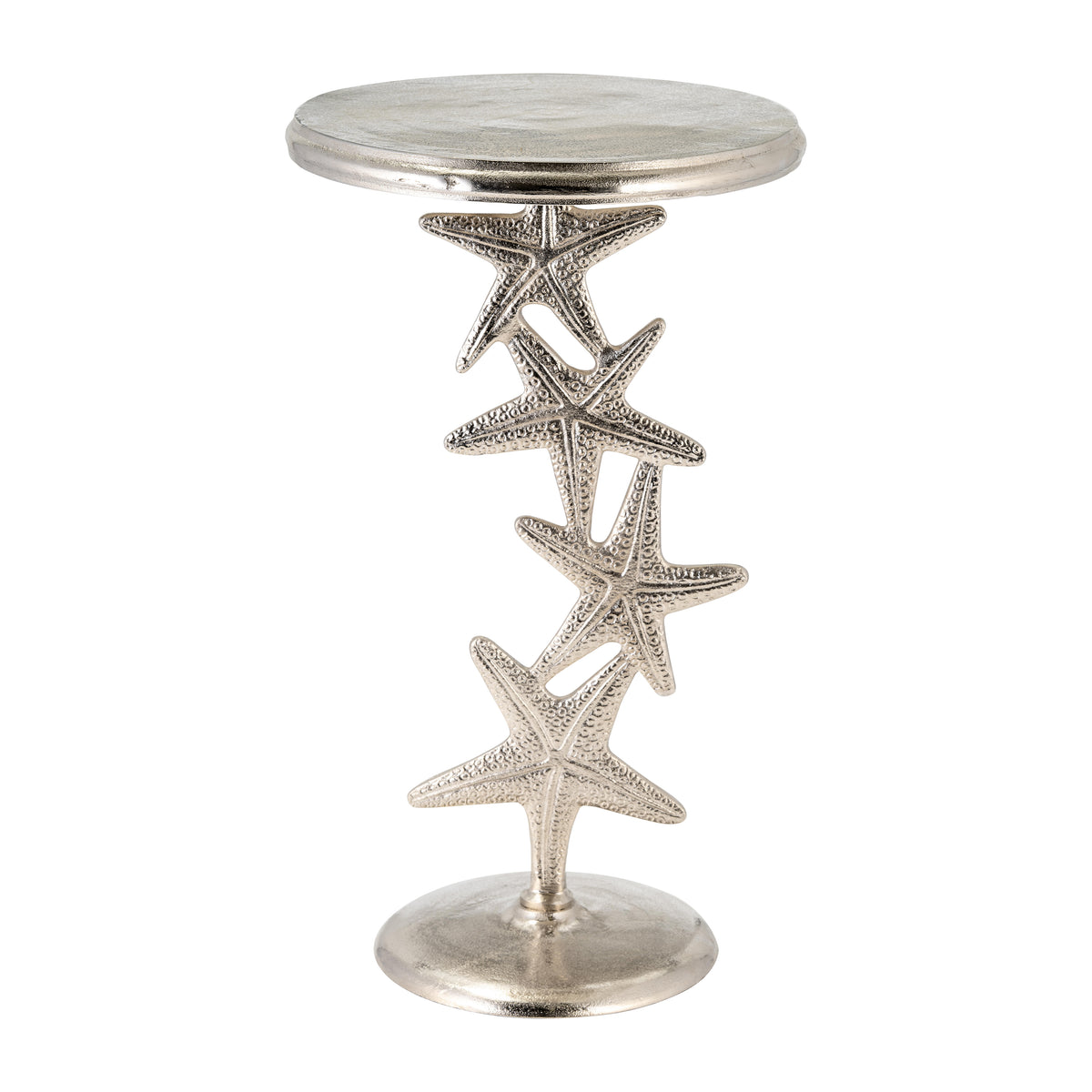Newburg Silver Metal Starfish Side Table