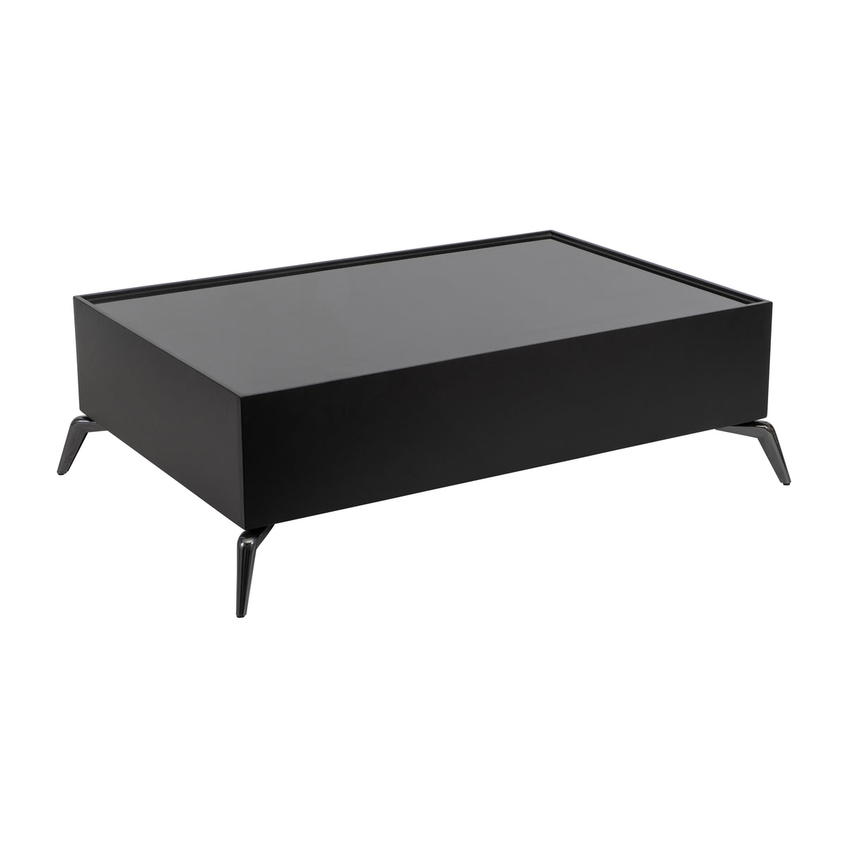 Nebelhorn Black Wood and Glass Coffee Table