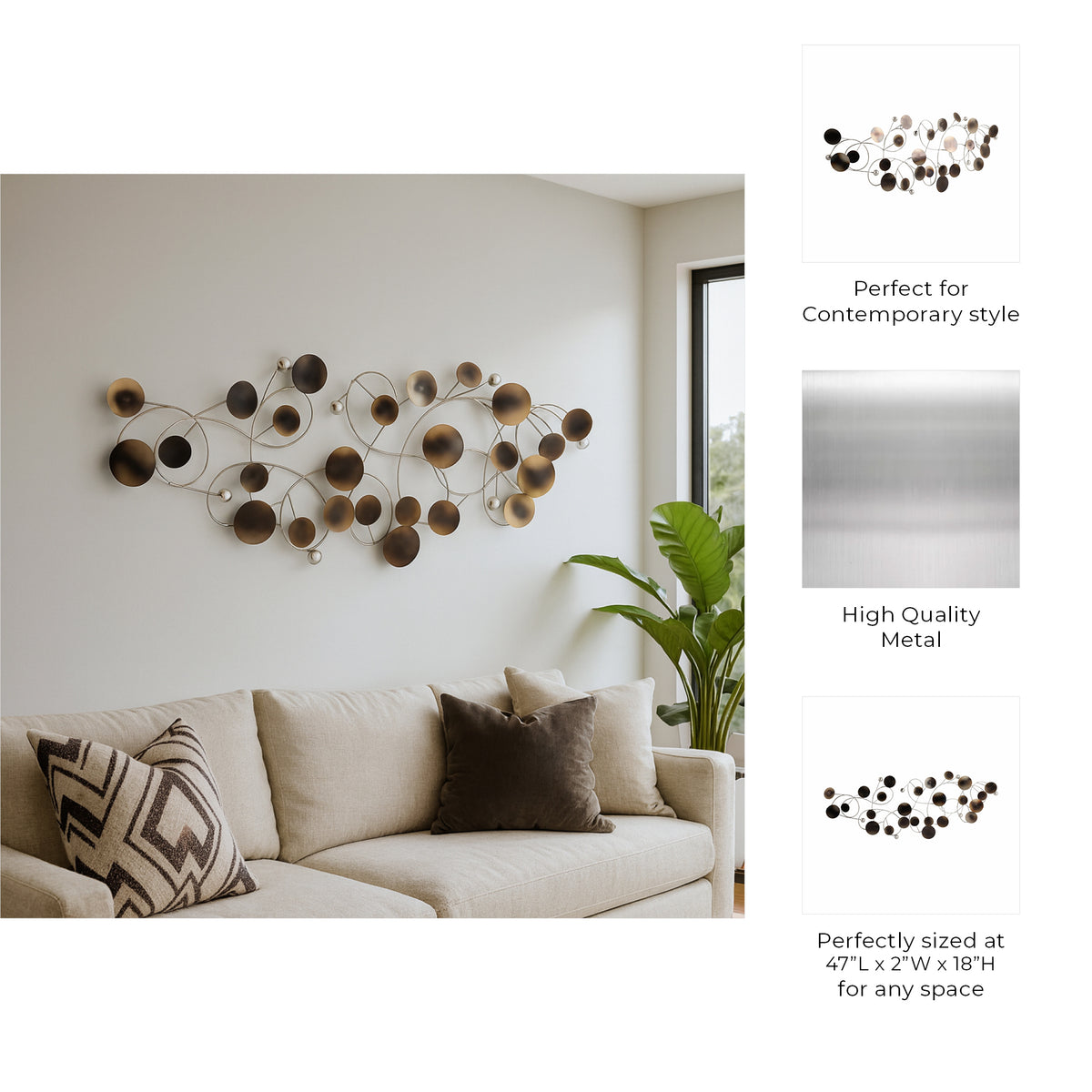 Linden Multicolor Small Discs Metal Wall Decor
