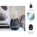 Paradise Cay Blue Glass Etched Vase