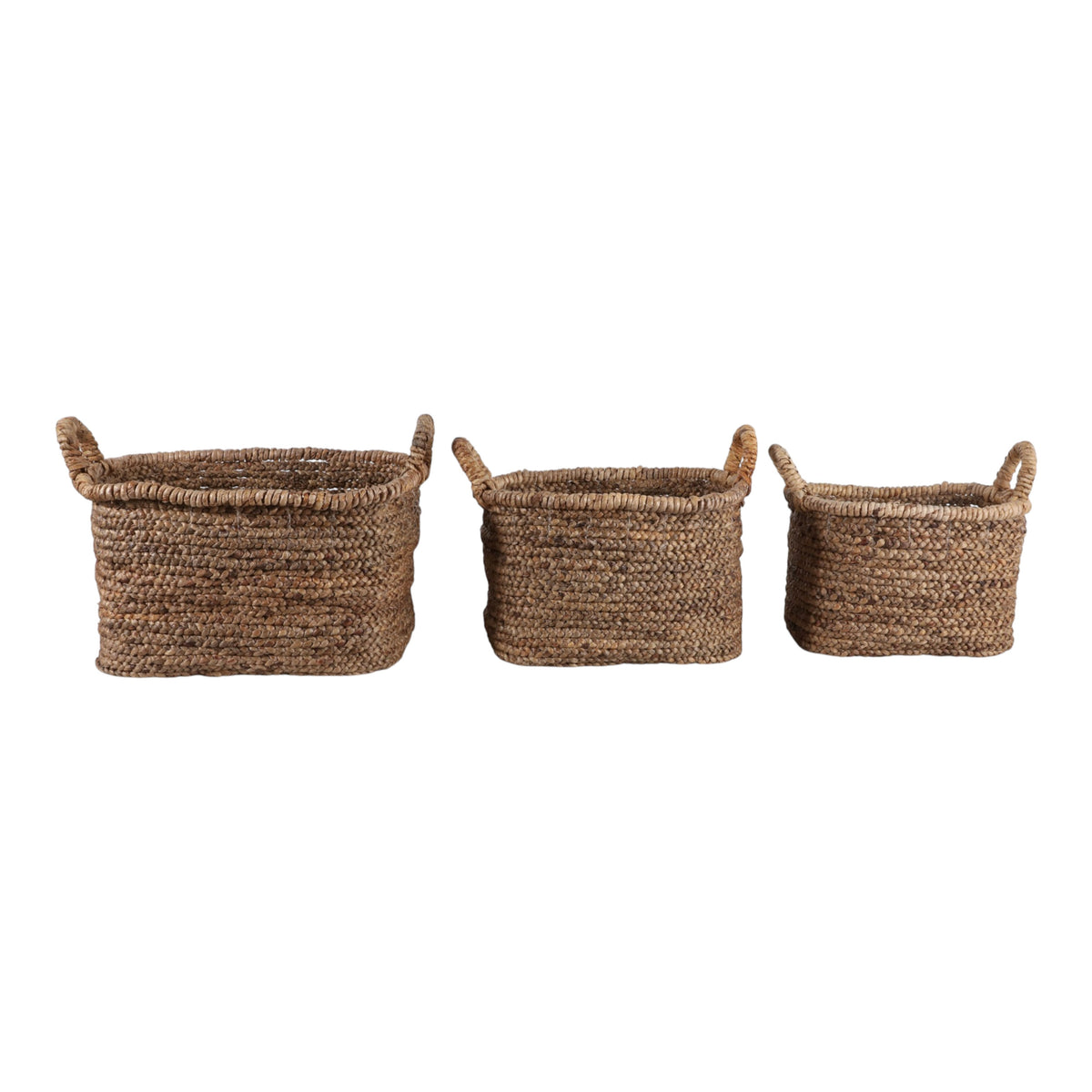 Edom Natural Water Hyacinth Chunky Baskets (Set of 3)