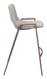 Desi Beige & Walnut Counter Stool (Set of 2)