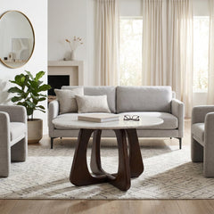Devonmore Beige/Brown Coffee Table with Marble Top